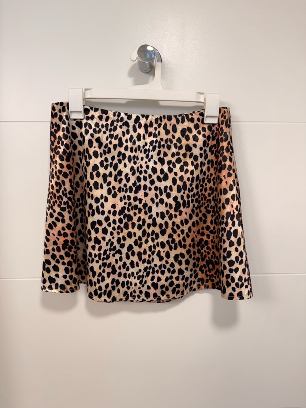 Princess Polly Leopard Print Skater Mini Skirt - Beige & Black